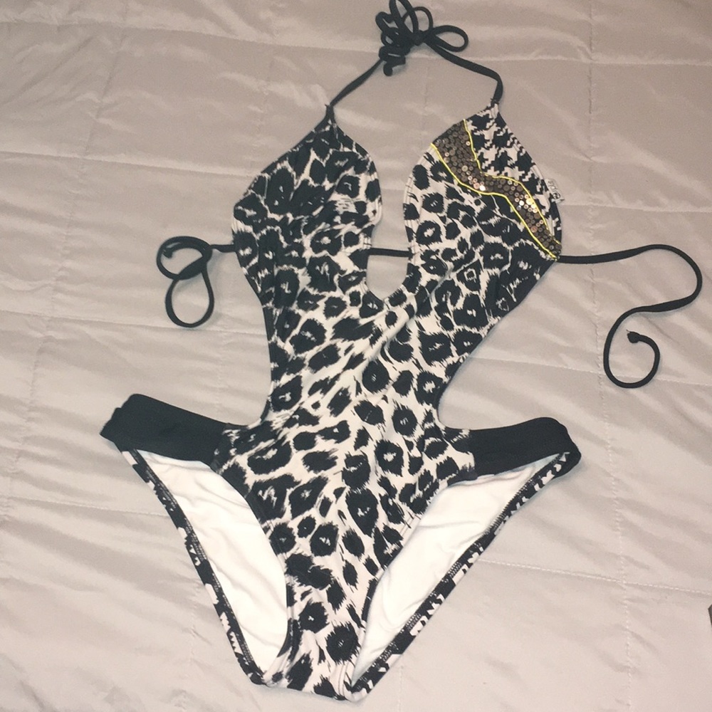 Split Sequined Monokini